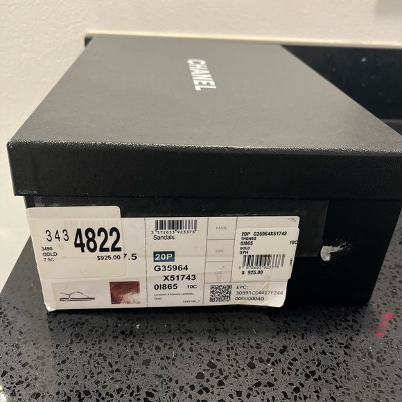 CHANEL Black Shoe Box with White Logo - Picture 1 of 15